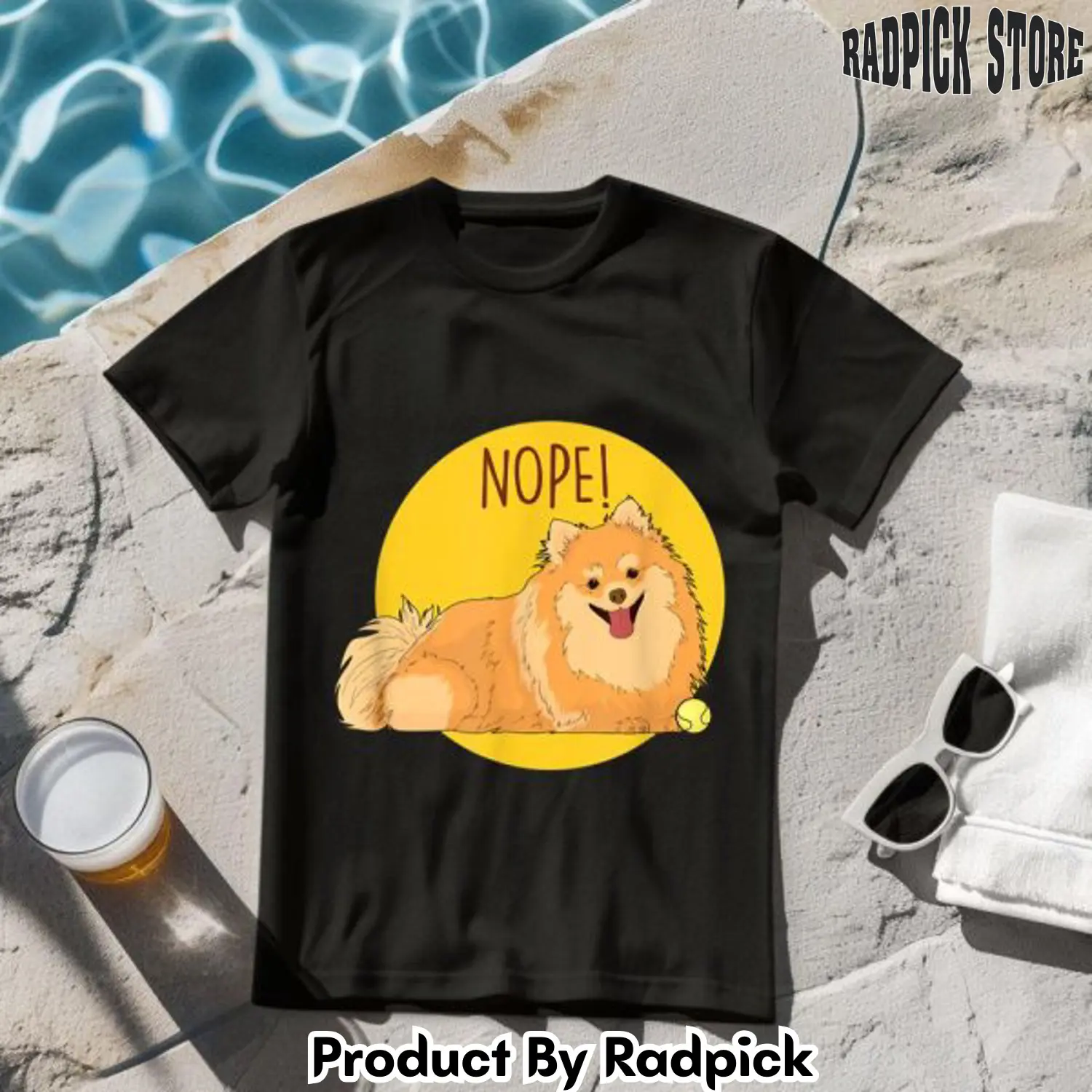 Nope lazy pomeranian dog tshirt rp2648581